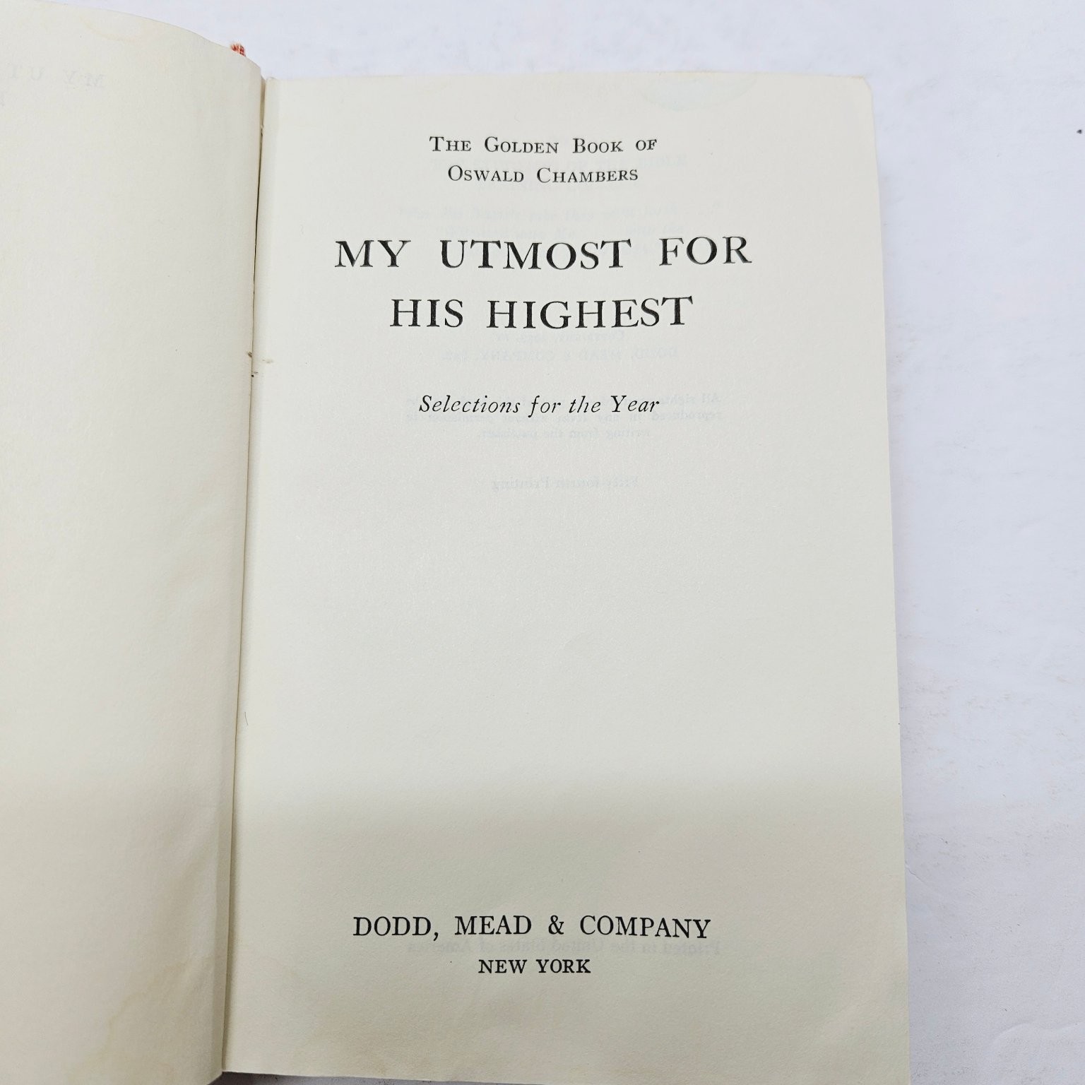 Vintage 1935 My Utmost for His Highest – Cloth Cover – Oswald Chambers Hardcover