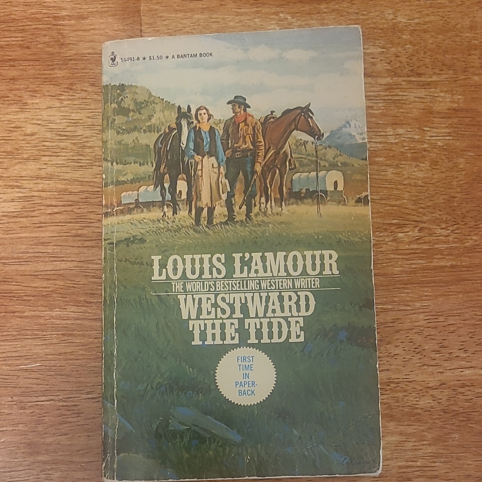 Autographed Louis L’Amour Westward the Tide PB Novel Signed & Inscribed
