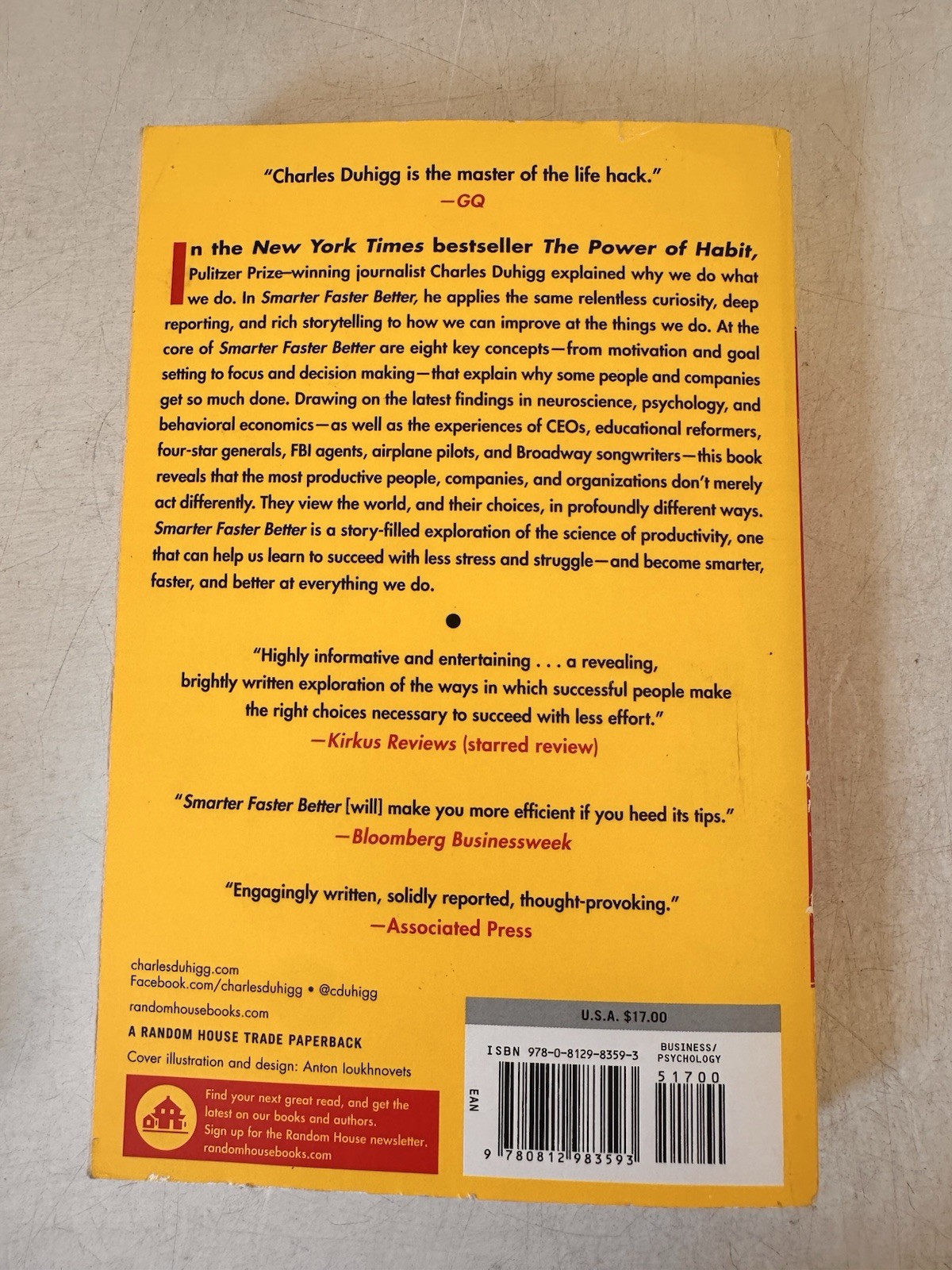Smarter Faster Better Charles Duhigg 2017 Trade Paperback Productivity Business