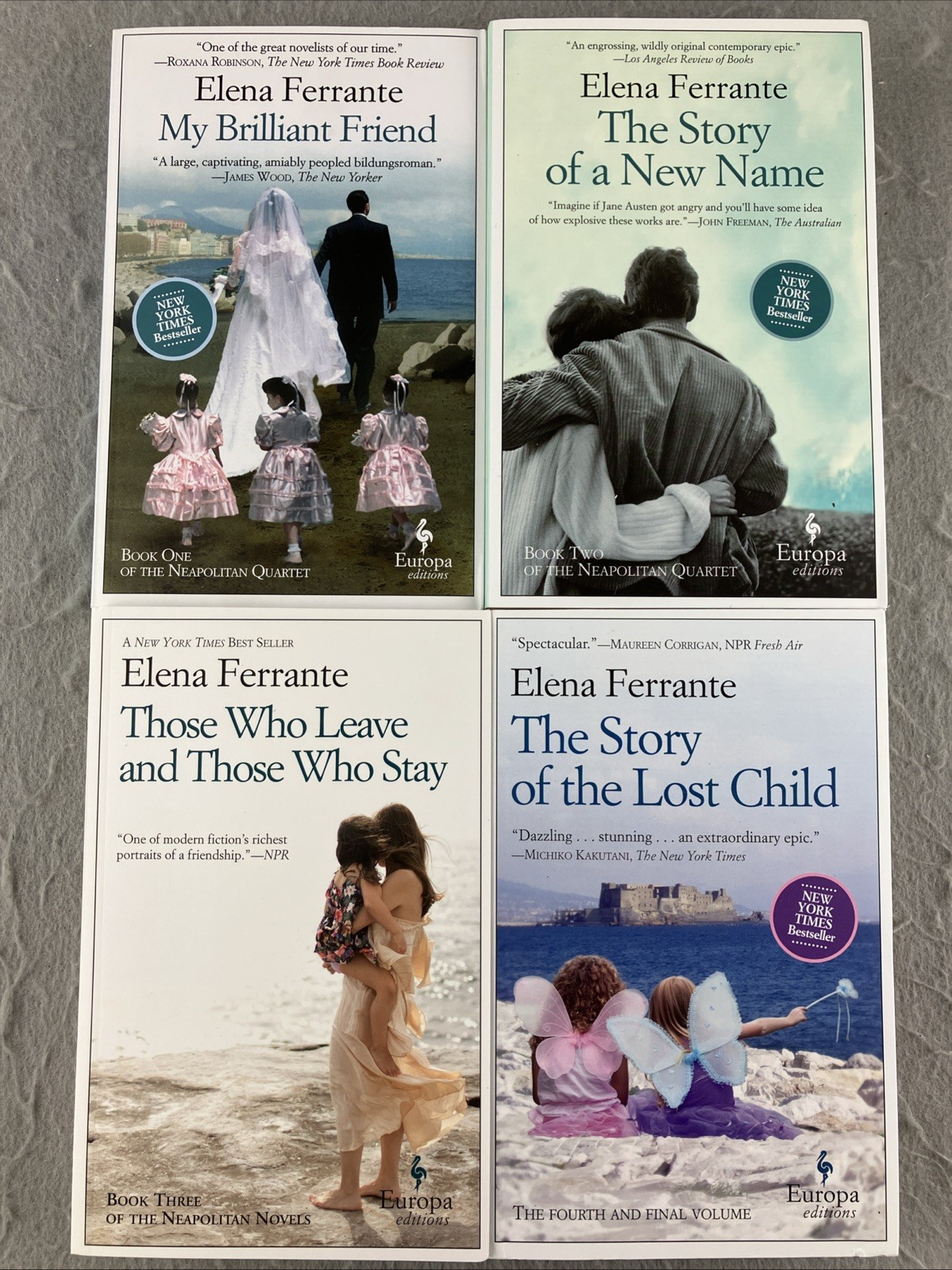 The Neapolitan Novels box set by Elena Ferrante (Europa Editions, paperback) 1-4