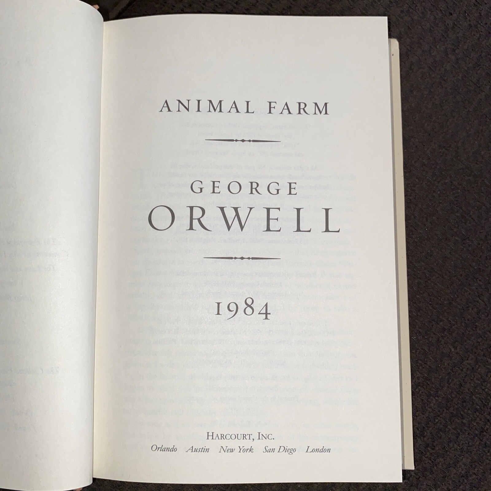 Animal Farm & 1984 by George Orwell 2003 HC Harcourt Christopher Hitchens No DJ