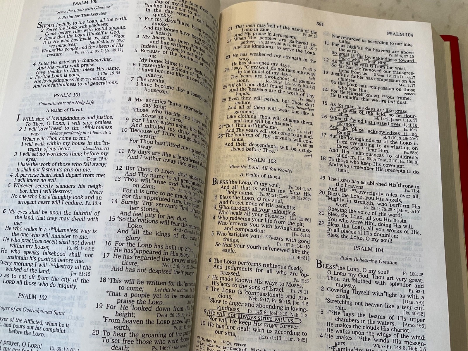 Bible NASB Open Bible 1985 Expanded Edition Red Letter Burgundy Hardcover