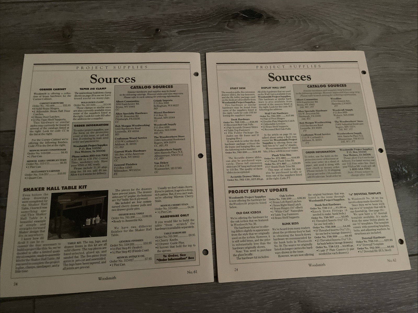VINTAGE LOT OF 15 ISSUES WOODSMITH NOTES FROM THE SHOP WOODWORKING #61-75