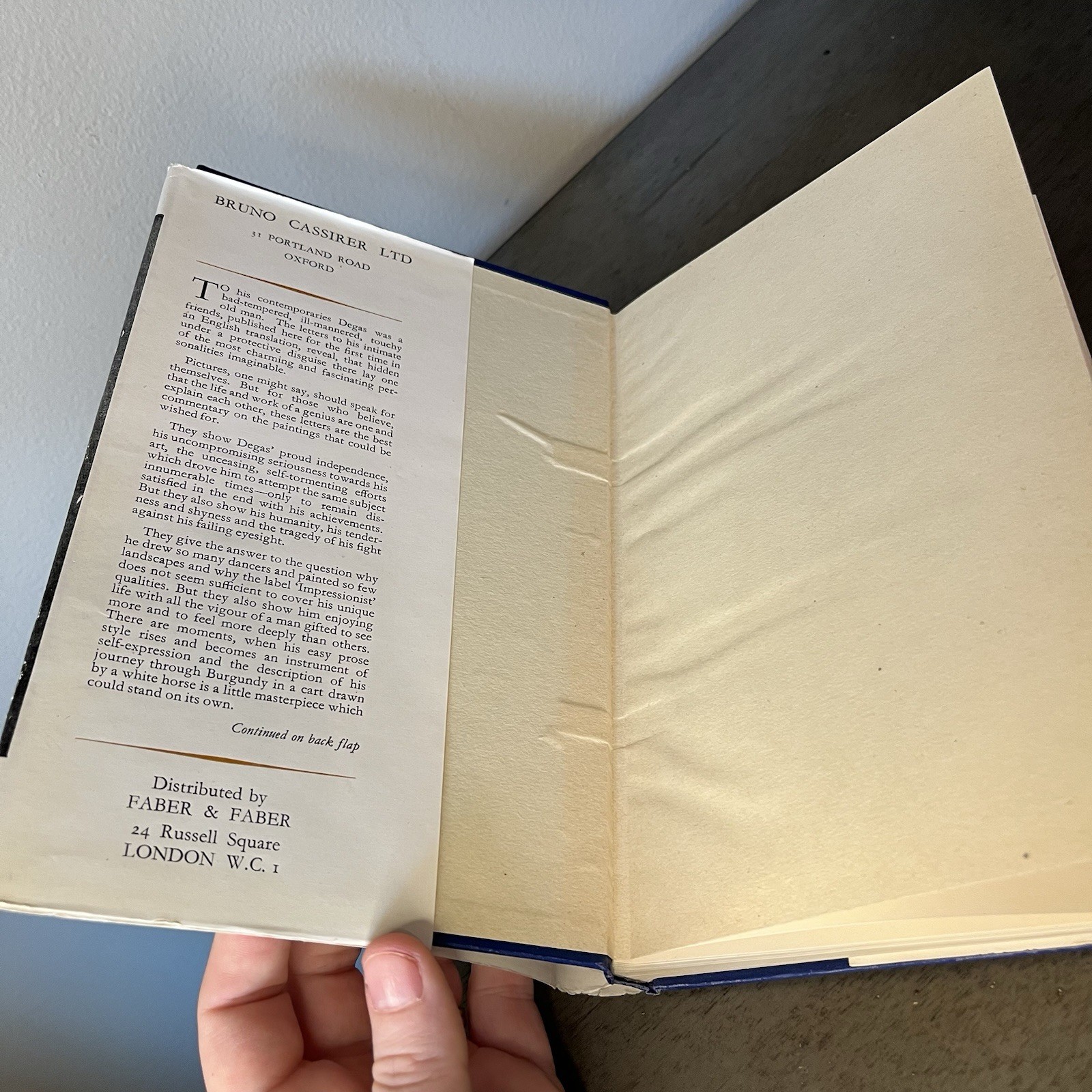 *RARE VINTAGE* Degas Letters by Edgar Hilaire – Pub: Bruno Cassirer Oxford- 1947