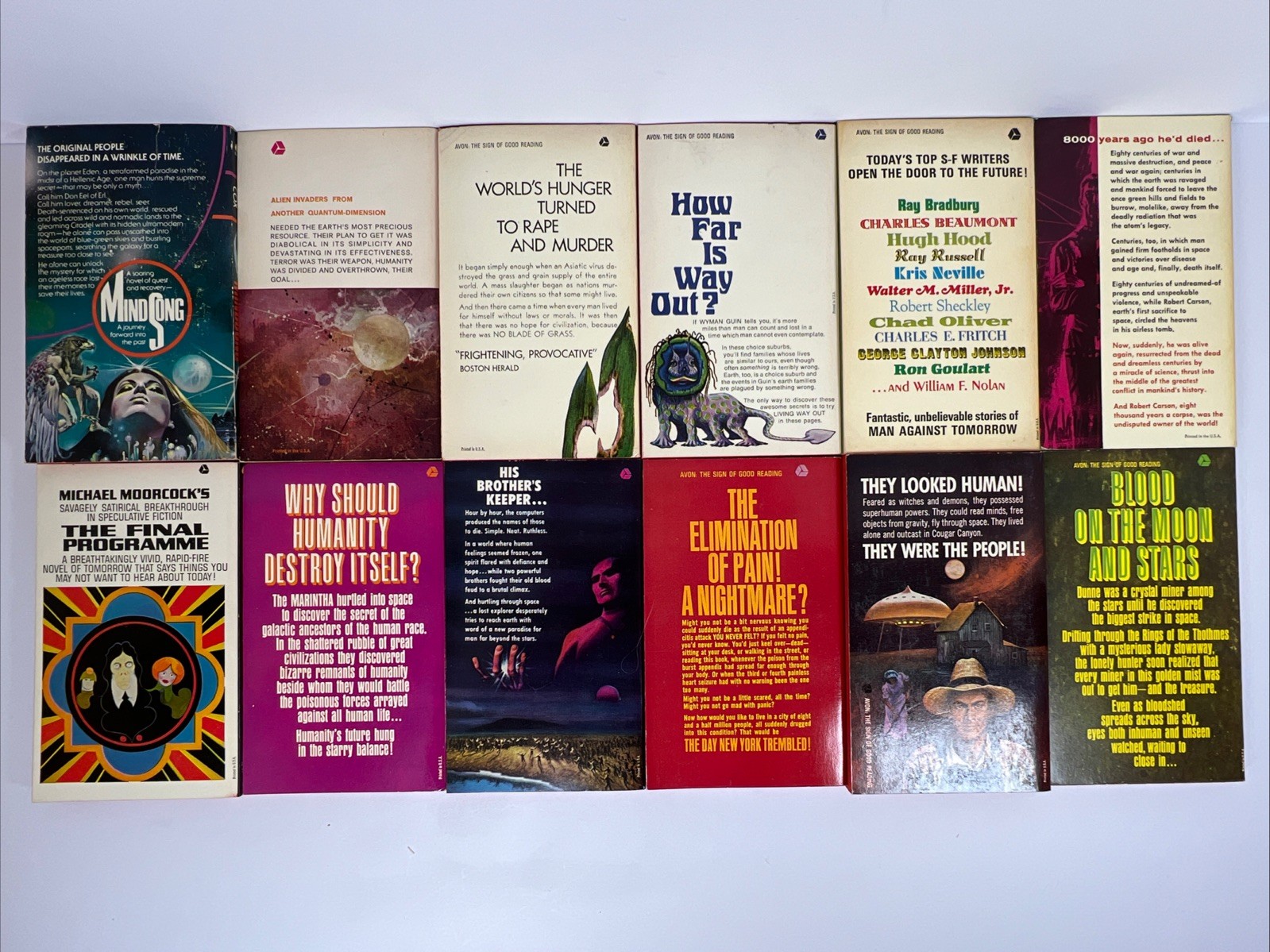 LOT of 22 Vintage 1960-70’s Science Fiction Novels Paperback Books Avon Del Rey