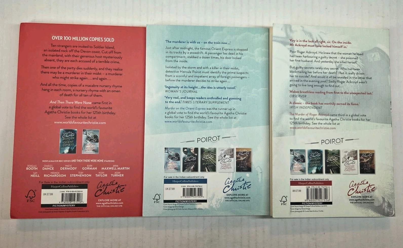 World’s Favourite Agatha Christie 3 Books Collection Boxset Paperback Used