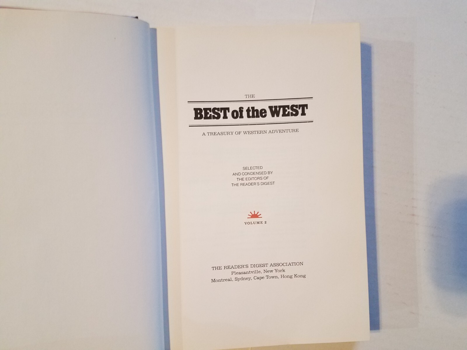 Best of the West Vol. 2 A Treasury of Western Adventure HC Readers Digest