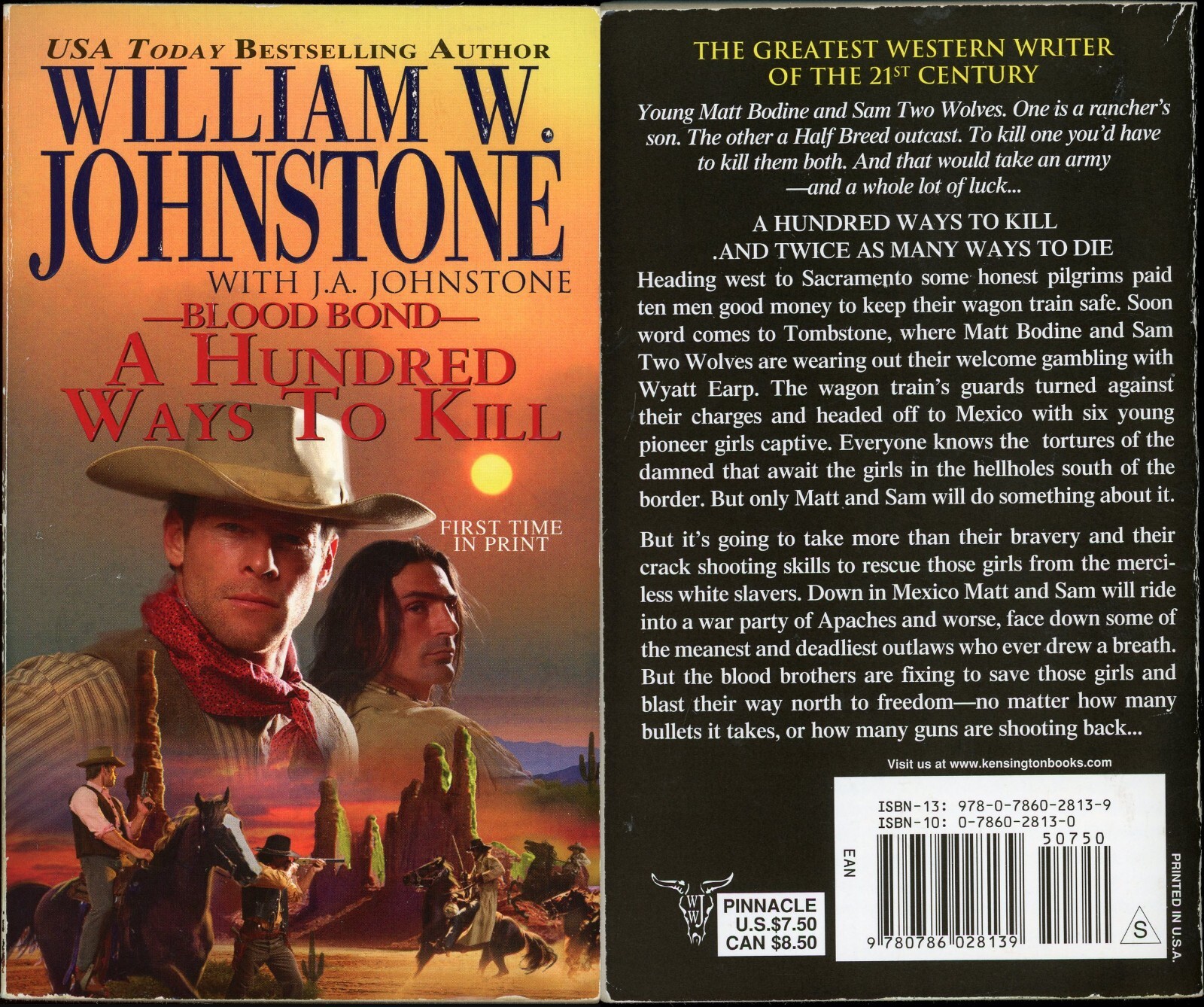 Blood Bond Western Action Adventure Lot of 2 Paperback by William W Johnstone
