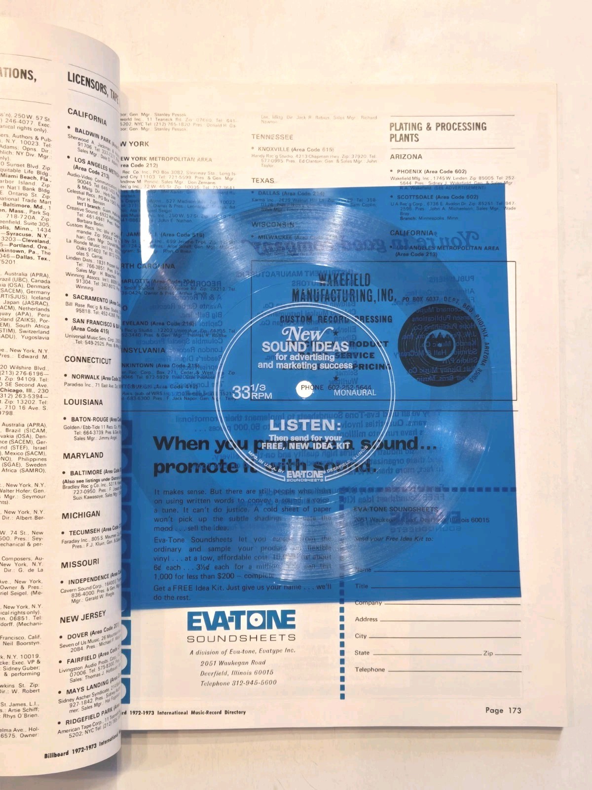 1972/73 Billboard Publications International Buyers Guide Music Records