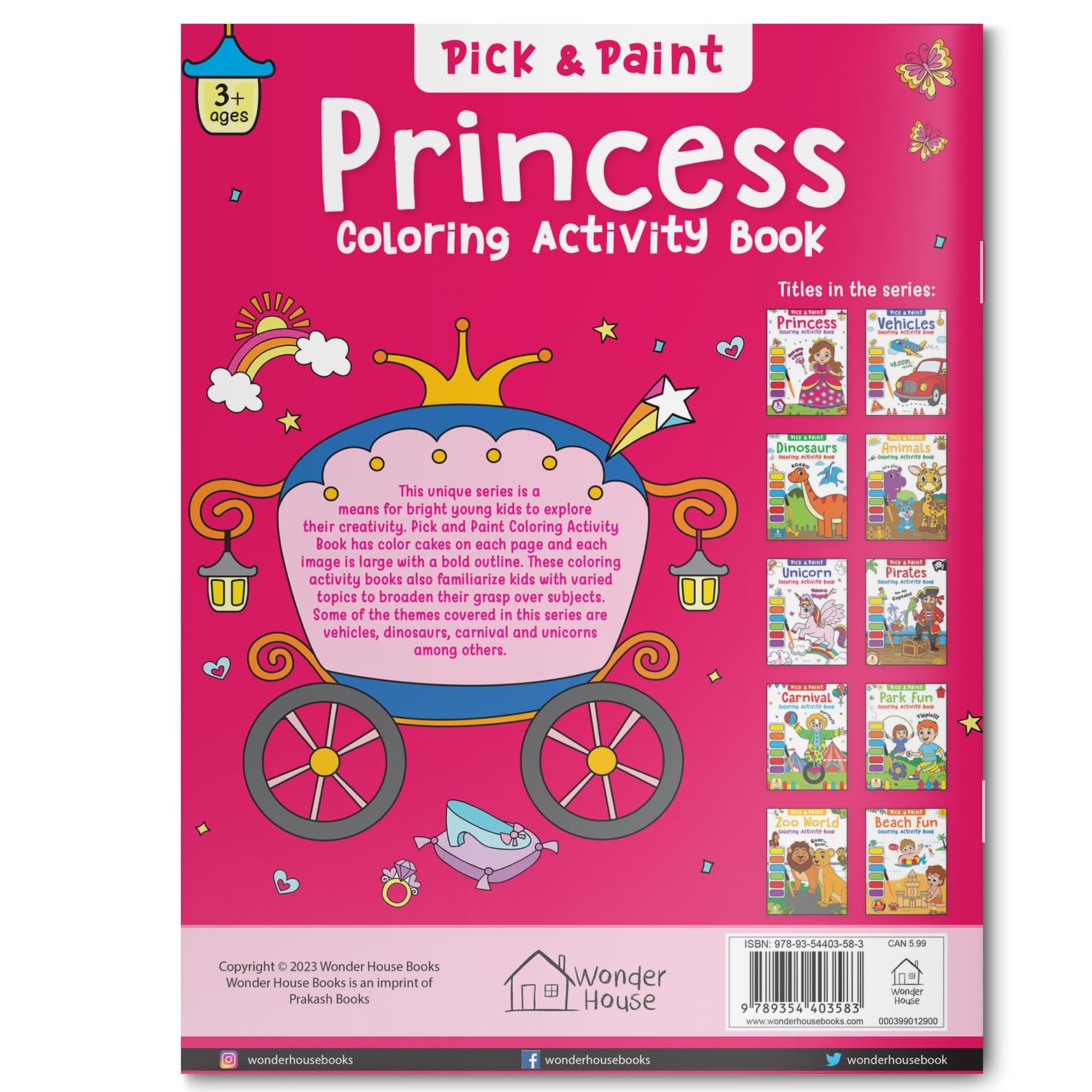 Pick and Paint Coloring Activity Book For Kids: Princess White