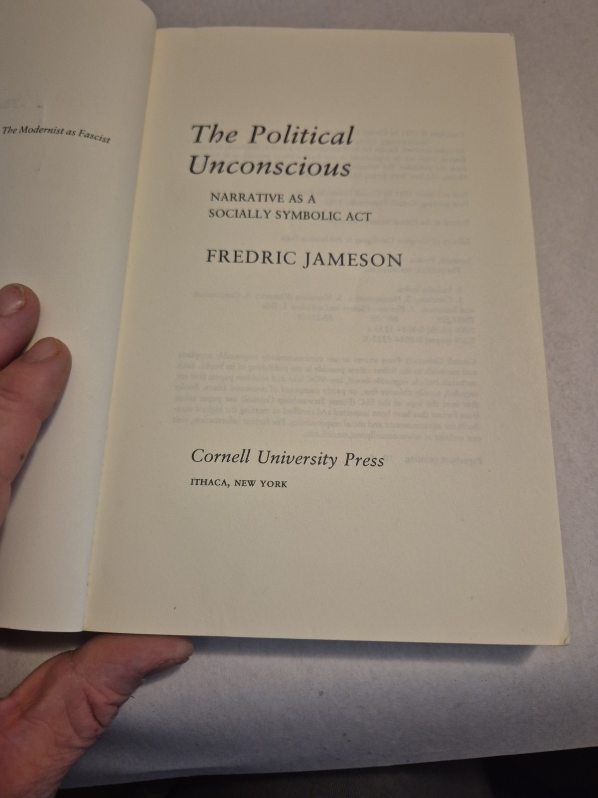The Political Unconscious: Narrative as a Socially Symbolic Act Fredric Jameson