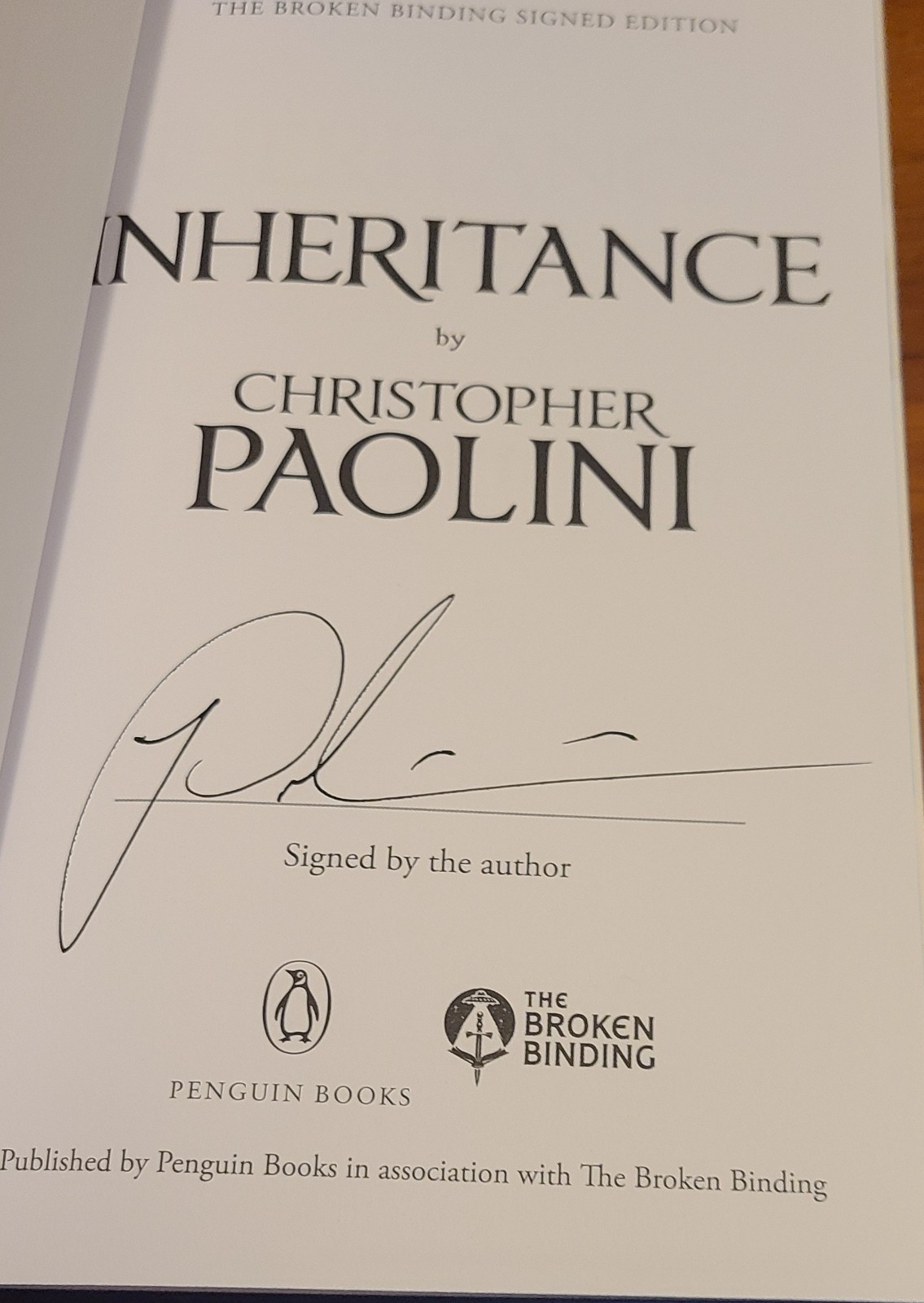 SIGNED Murtagh + The Inheritance Cycle – The Broken Binding
