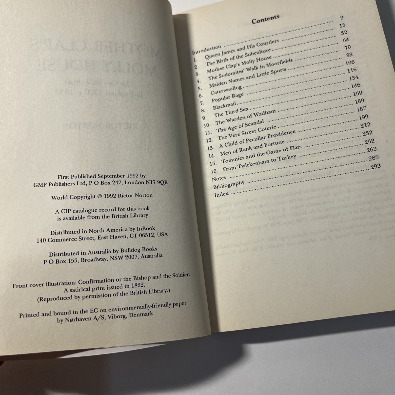 Mother Clap’s Molly House : Gay Subculture in England, 1700-1820 by Rictor Norto
