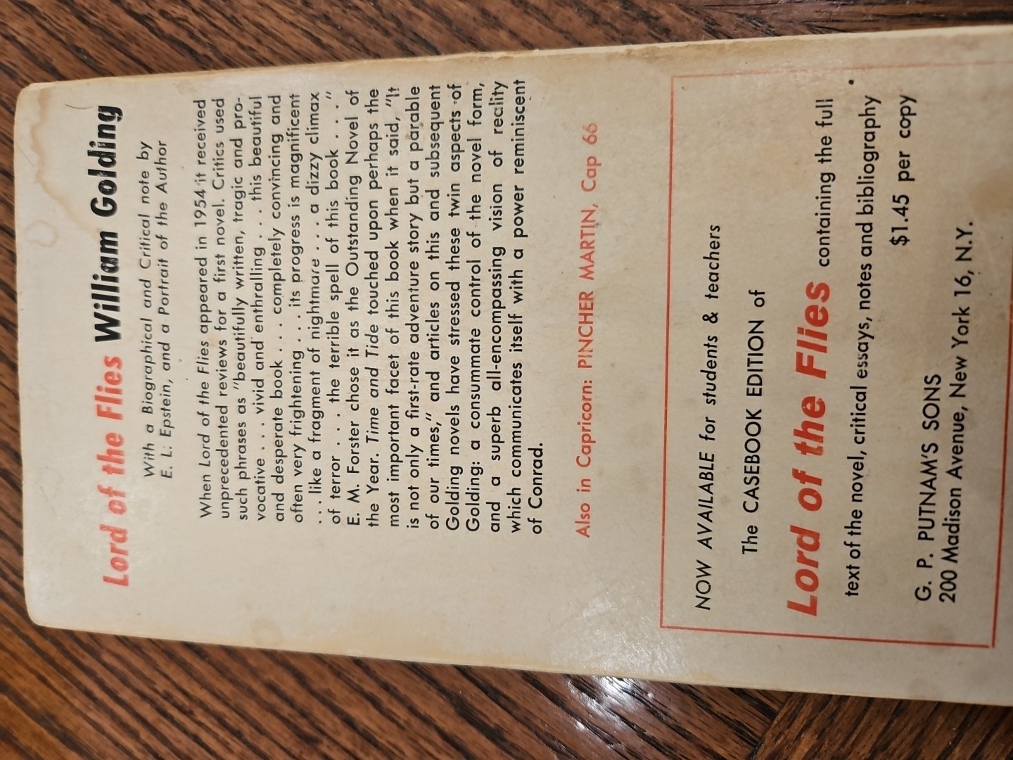 Lord of the Flies by William Golding (1959, Paperback) Classic