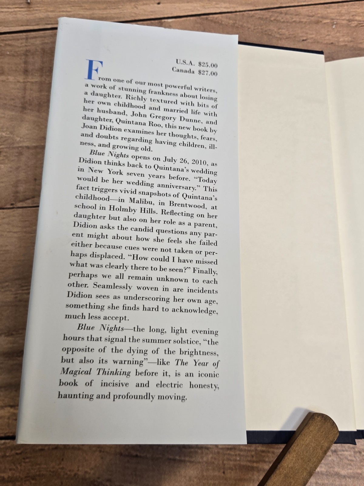 BLUE NIGHTS by Joan Didion 2011 Knopf FIRST EDITION hardcover GRIEF MEMOIR