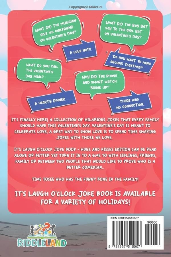 Its Laugh O Clock Joke Book Hugs and Kisses Edition Valentine Kids Humor Fun