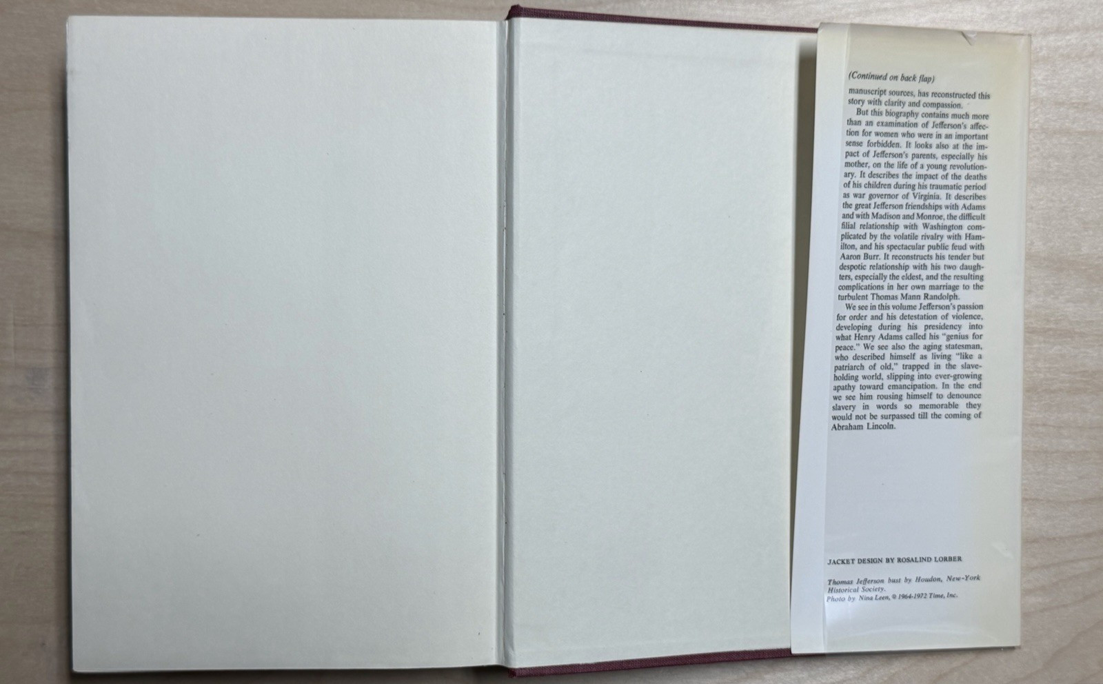 Thomas Jefferson An Intimate History – Fawn M. Brodie – 1974 HC/DJ 1st Ed