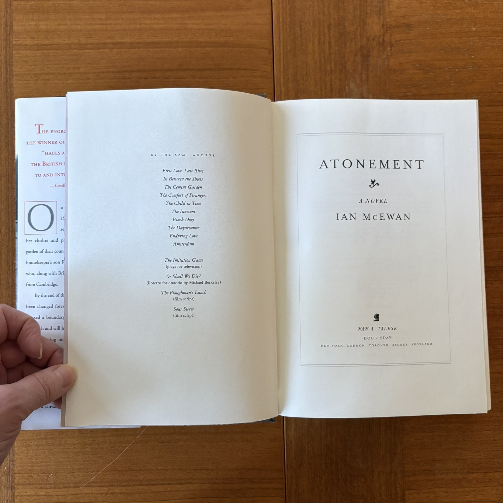 Atonement Ian McEwan 1st US Edition/1st Printing Hardcover HC DJ 2002 GOOD