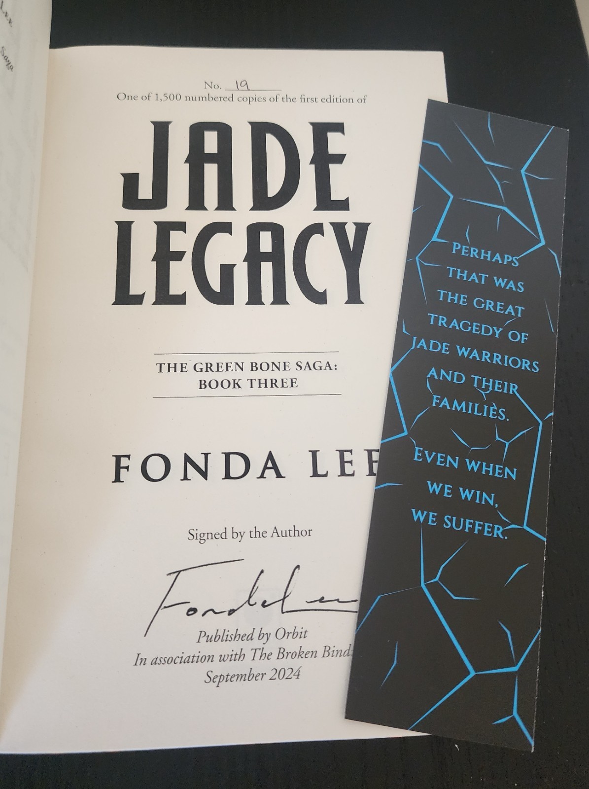 Green Bone Saga by Fonda Lee, Signed and Numbered Broken Binding