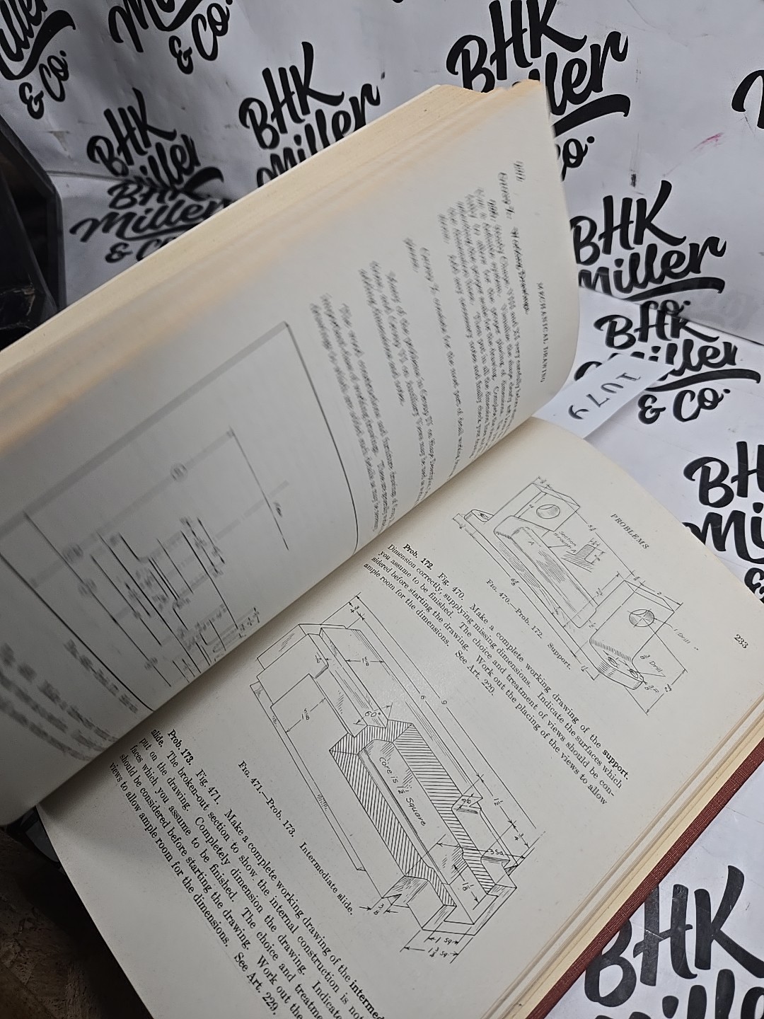 Vintage 1940 Mechanical Drawing by French Hardcover Book