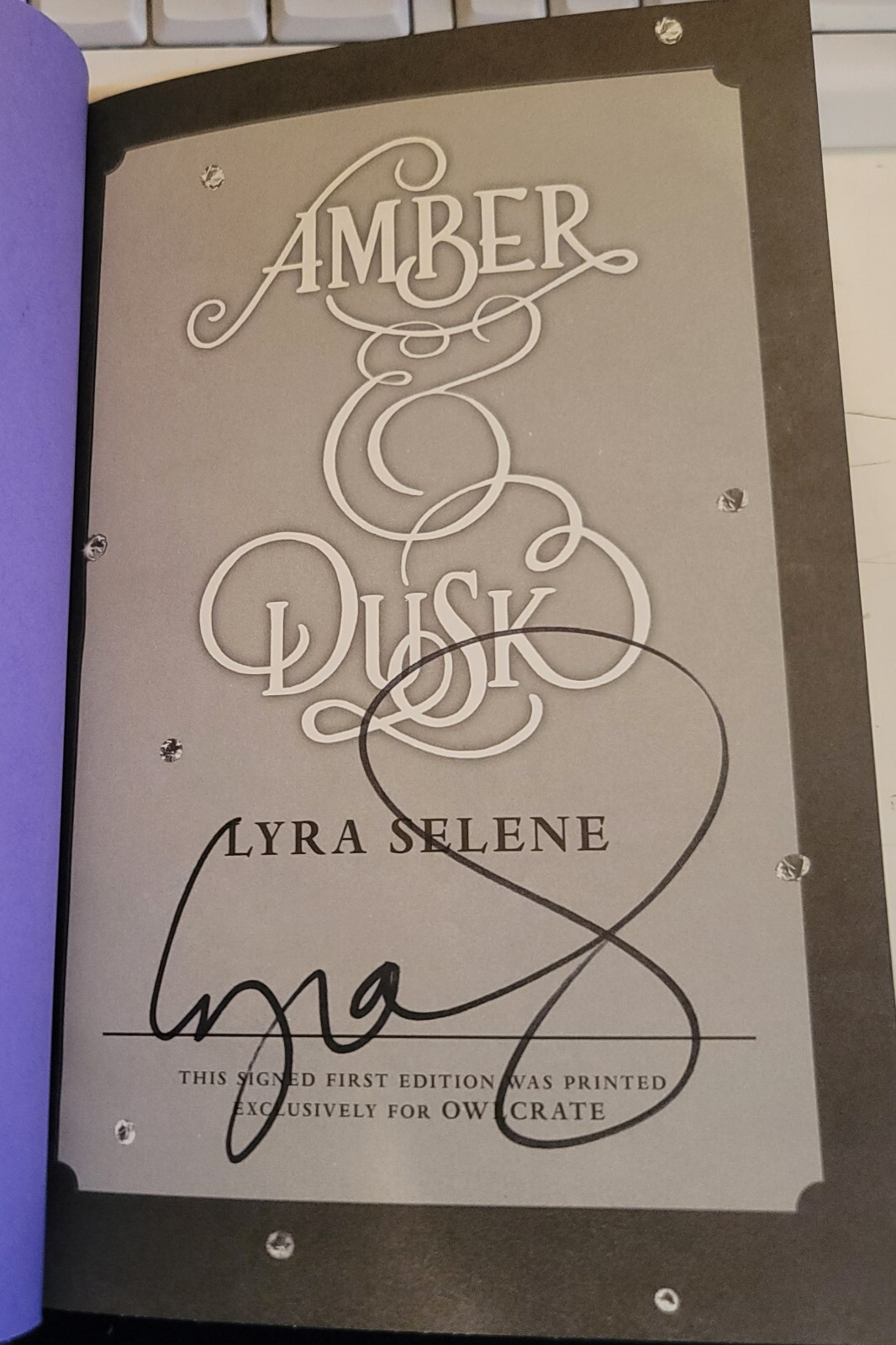 Amber & Dusk Signed by Lyra Selene Owlcrate Exclusive 1st Printing HC Rare