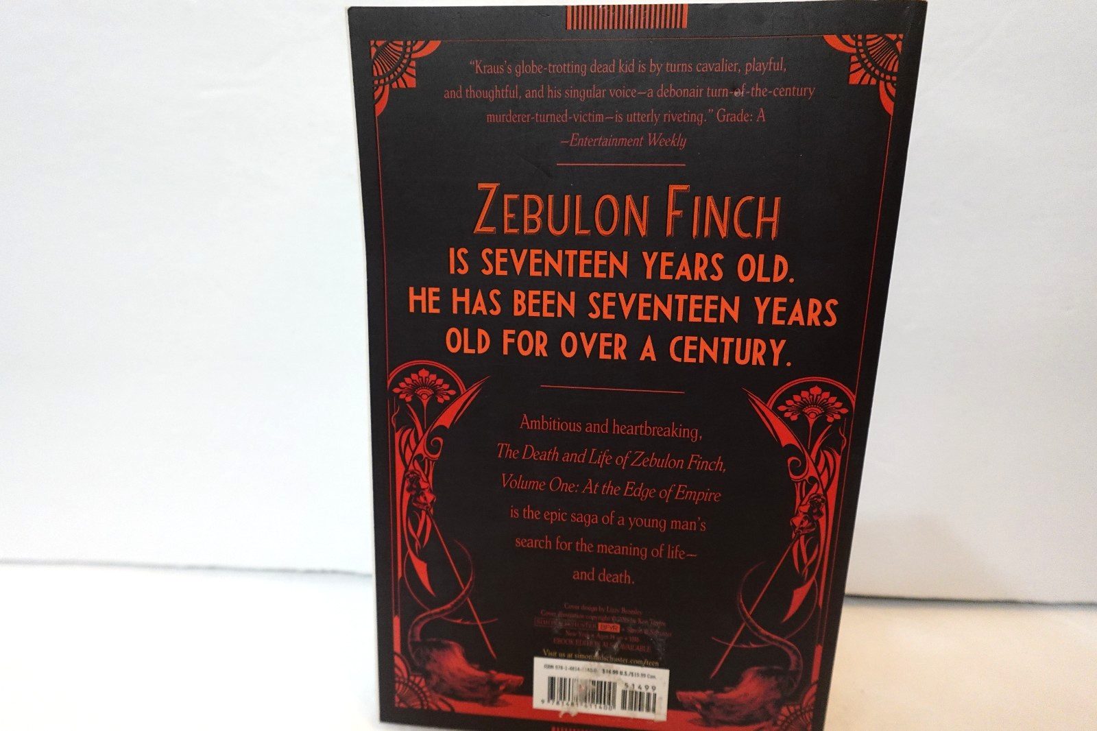 The Death and Life of Zebulon Finch (Daniel Kraus) large paperback book