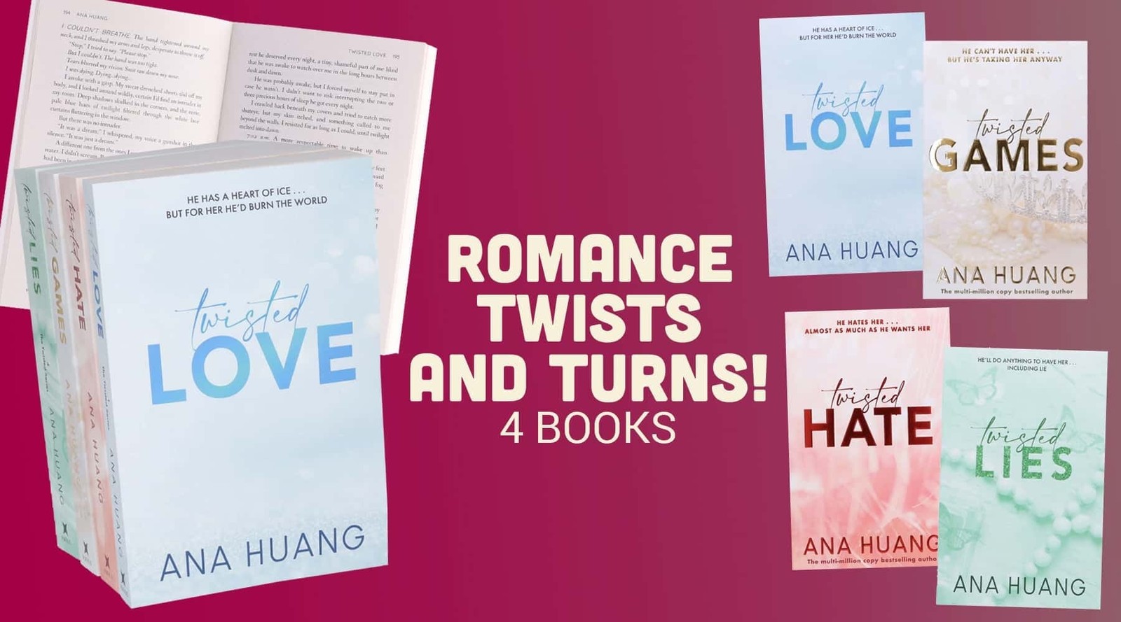 Twisted Series by Ana Huang 4 Books Collection Set – Fiction – Paperback