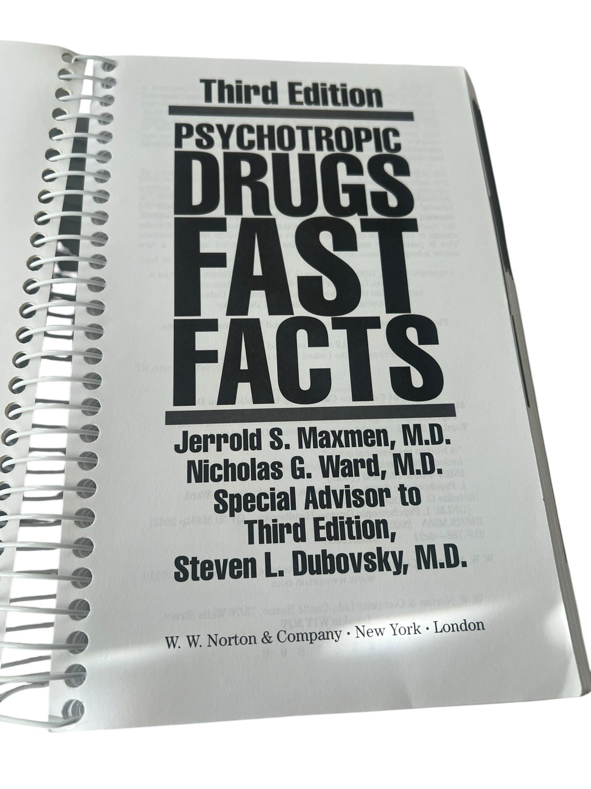 Psychotropic Drugs: Fast Facts – Spiral-bound, by Maxmen Jerrold S.; – Very Good
