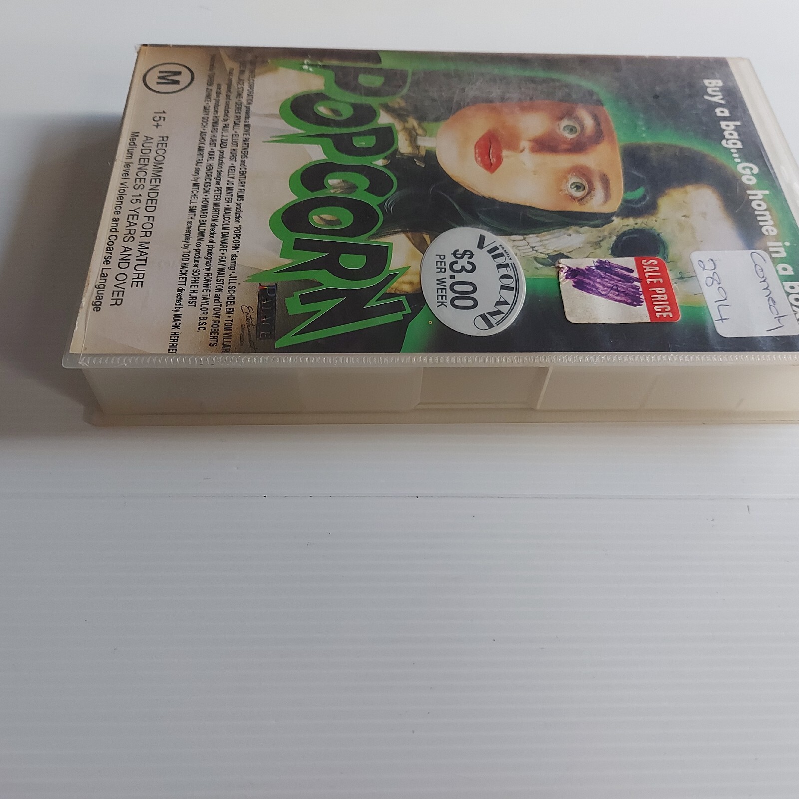 Popcorn VHS 1992 Hardcover case preowned ex rental horror comedy very rare