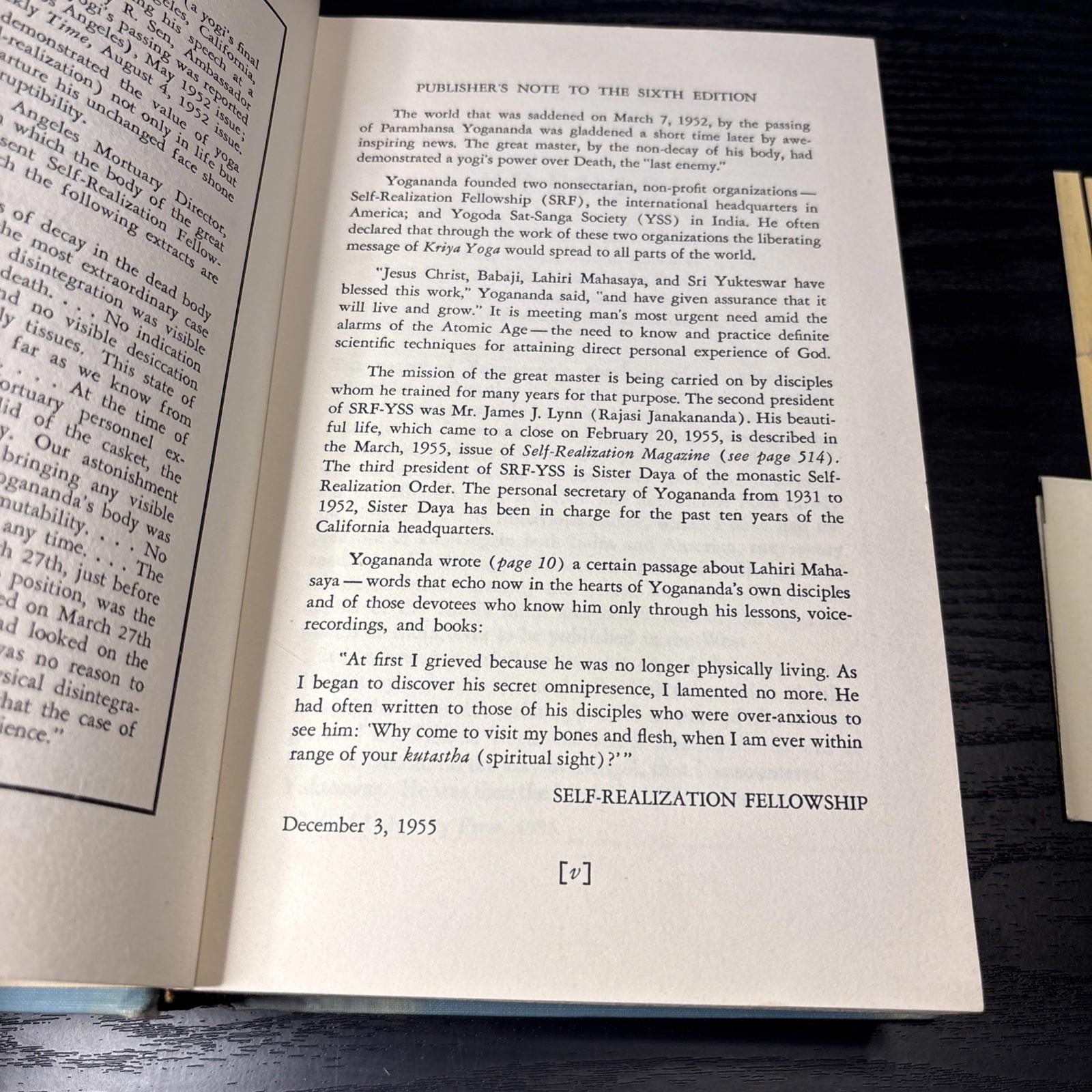 Autobiography of a Yogi Paramhansa Yogananda 1955 6th Ed