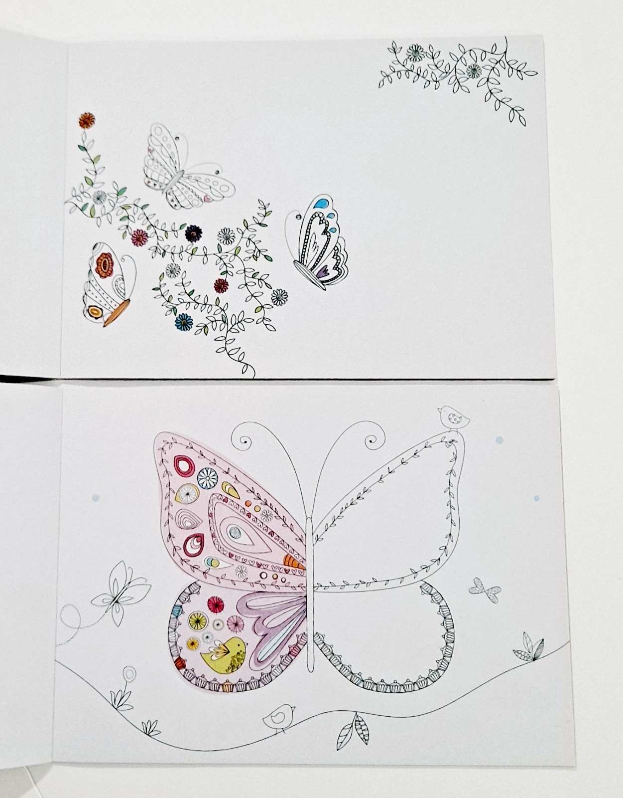 2 Butterfly Art Coloring Books: set of 2 (56 pages total) doodles for relaxation