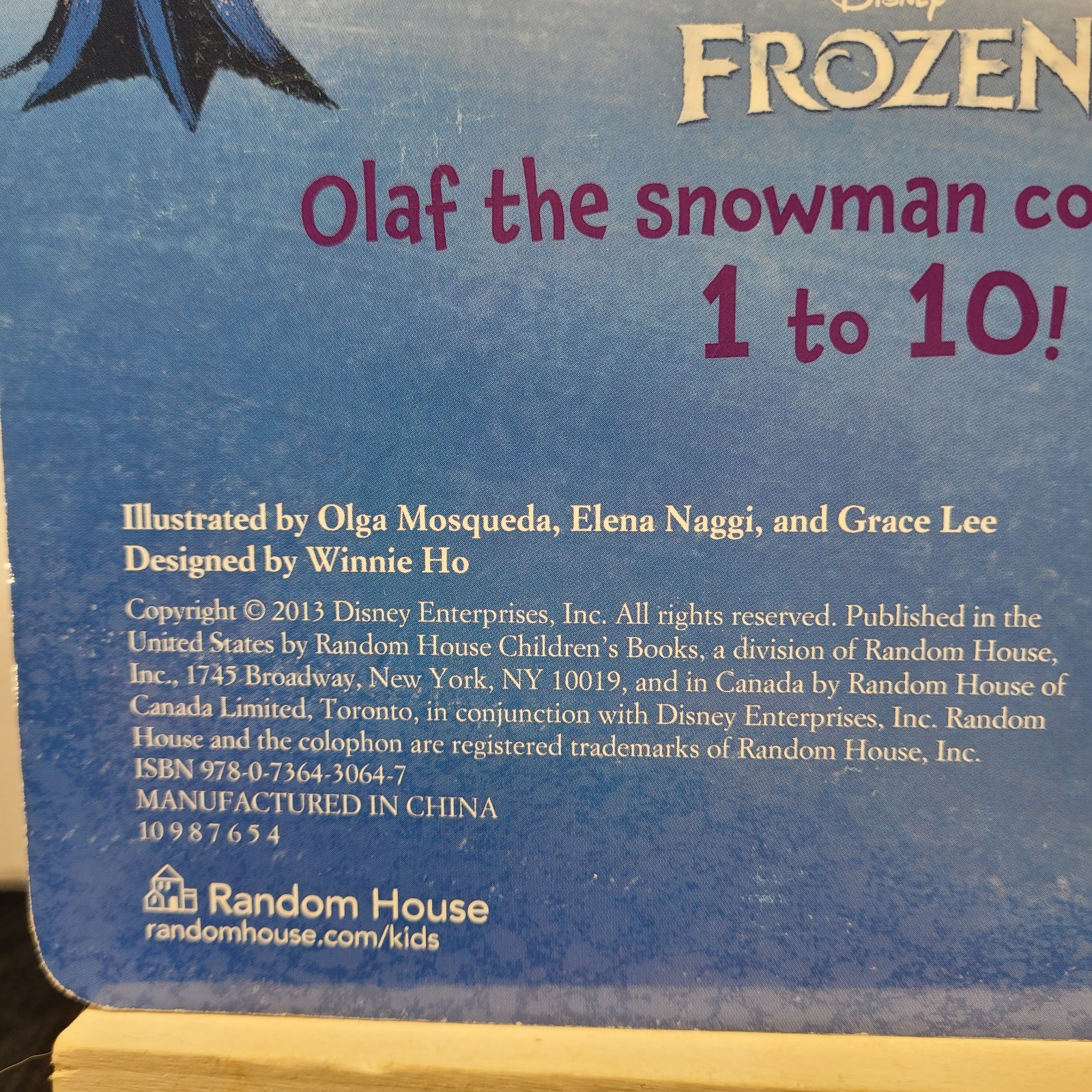 Olaf’s 1-2-3 (Disney Frozen) (Glitter Board Book) – Board book – NEW