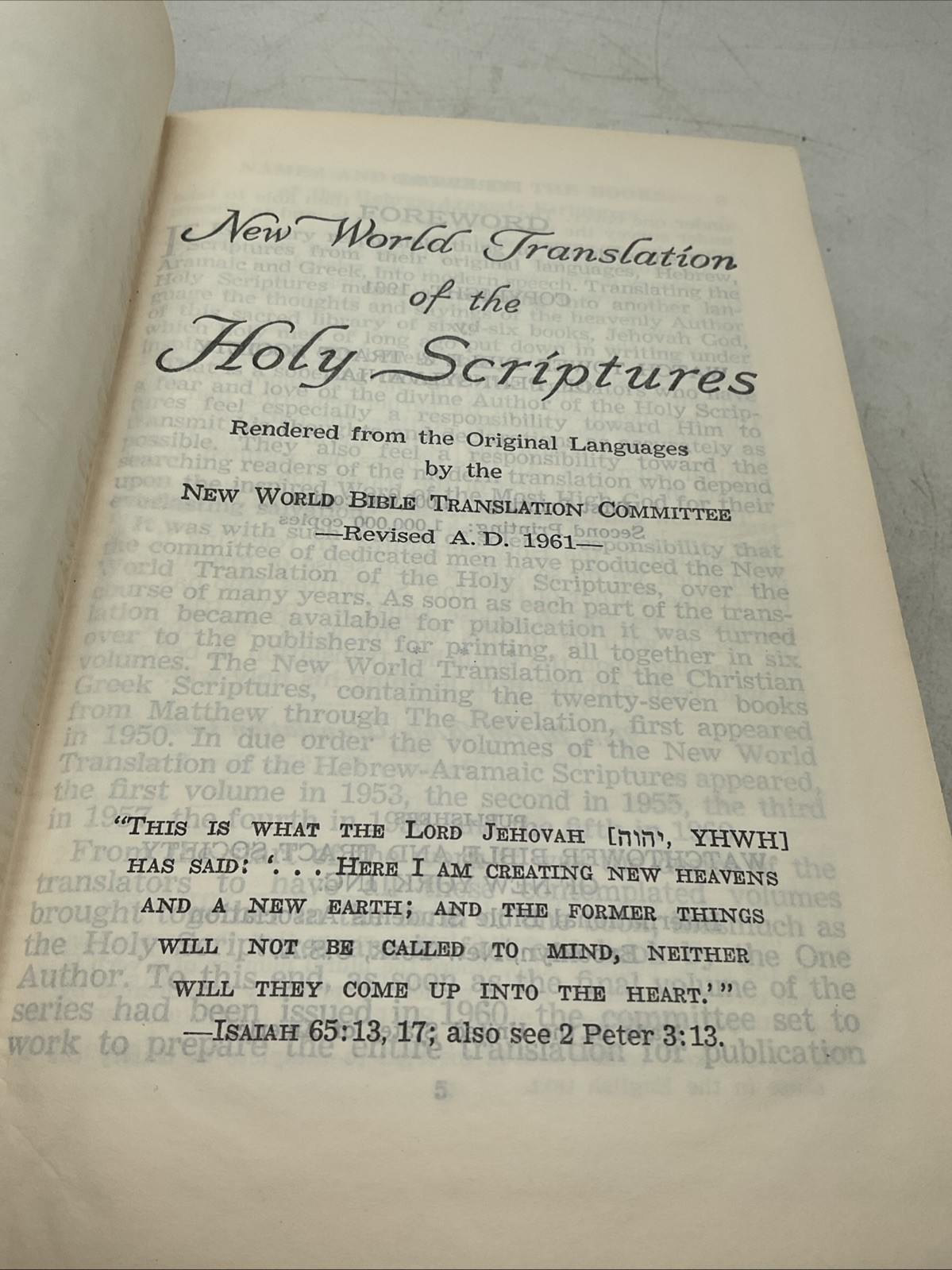 New World Translation Of The Holy Scriptures – 1961 Watchtower Bible & Tract