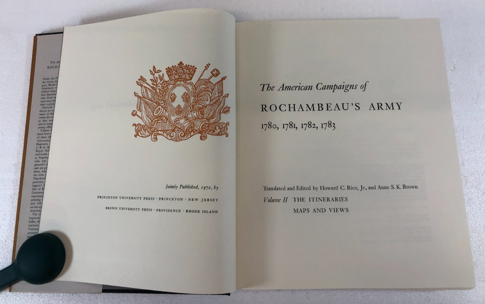 The American Campaigns of Rochambeau’s Army 1780-1783, Set of 2, 1972 E-105