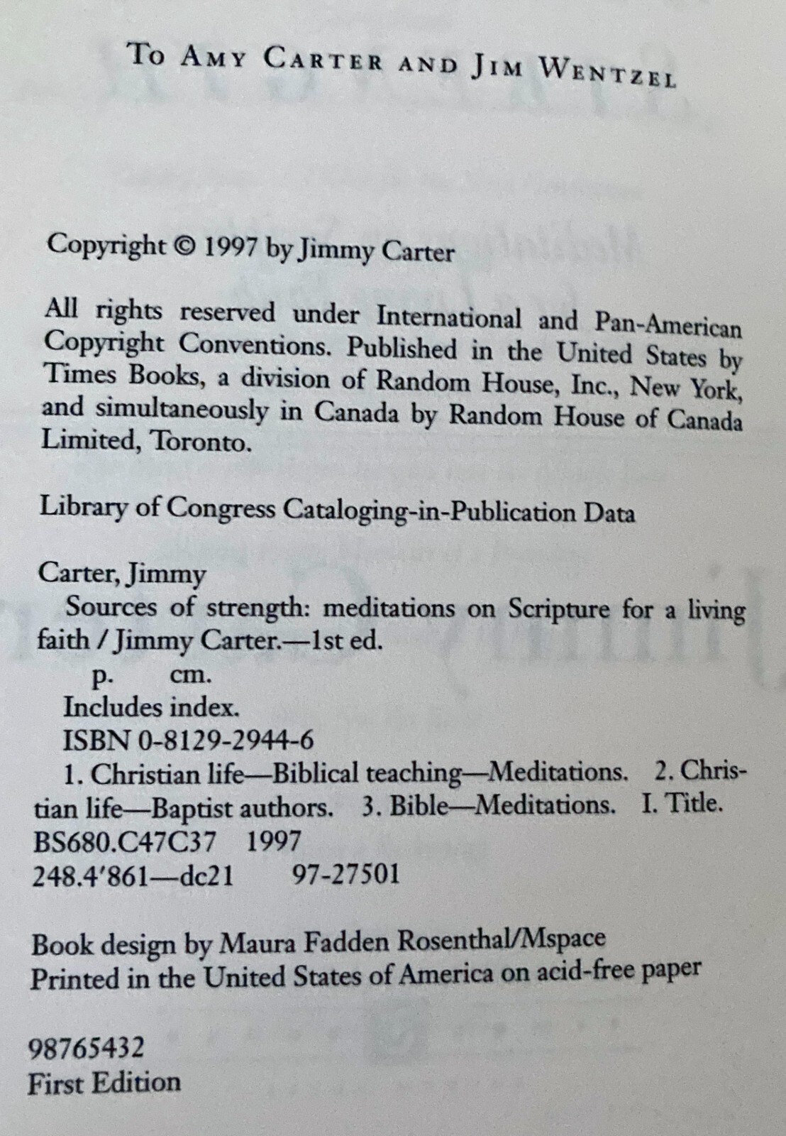 Autographed Sources of Strength Jimmy Carter + A Full Life (not signed) Both NEW
