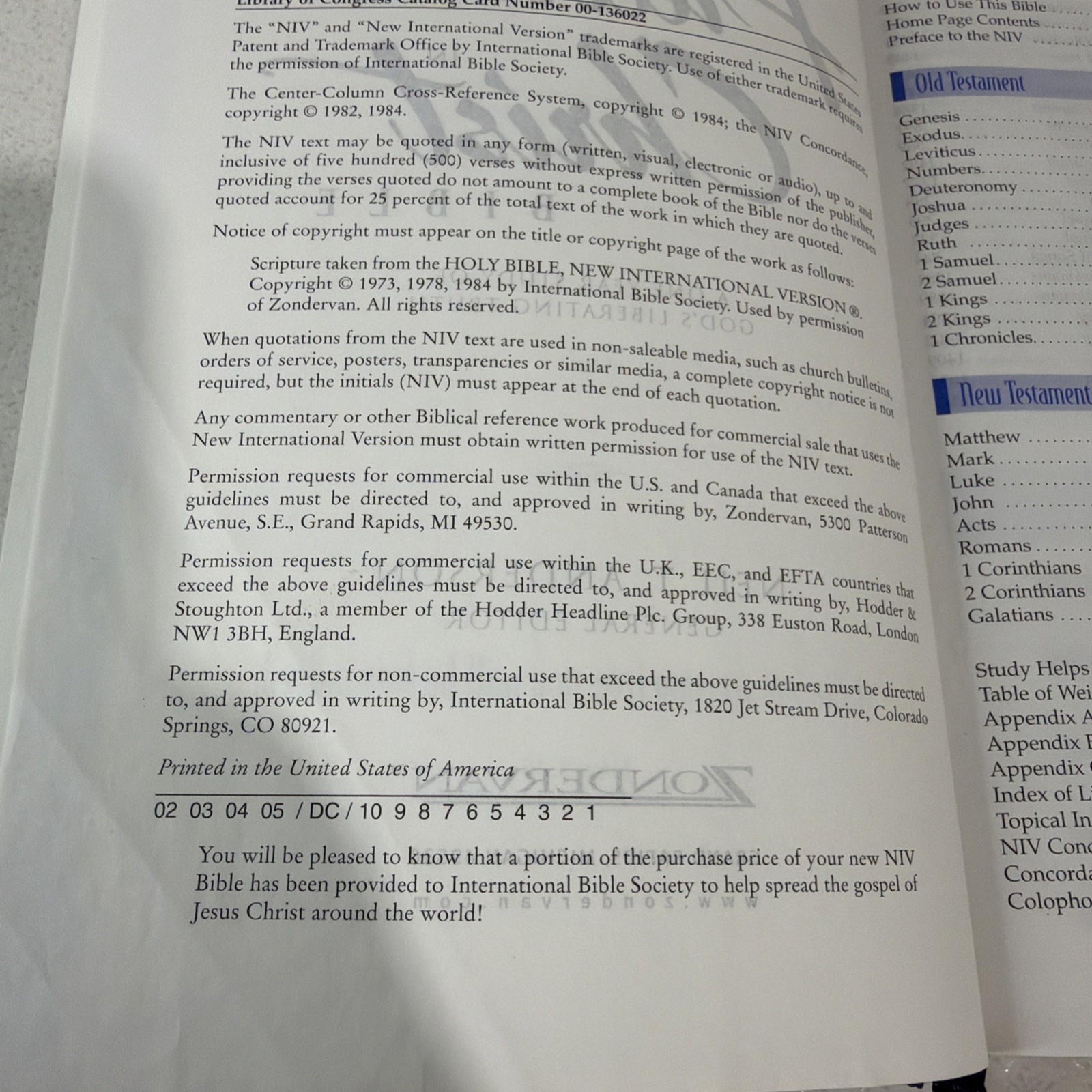 Freedom in Christ Bible by Zondervan Staff Blue 2001 Paint Splatter On Book