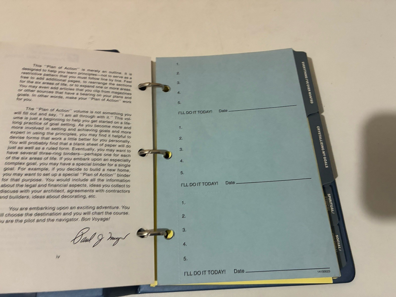 1990 Dynamics of Goal Setting – Lesson Manual & Plan of Action – Paul J. Meyer