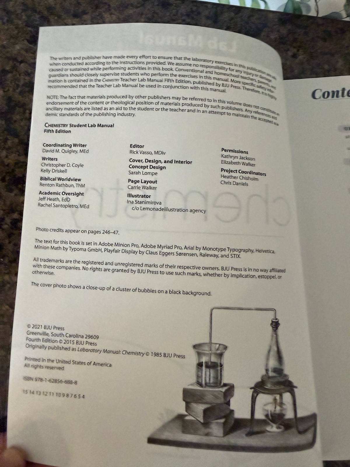 BJU Chemistry Student Textbook & Lab Manual & Assessment (5th edition) *NEW*