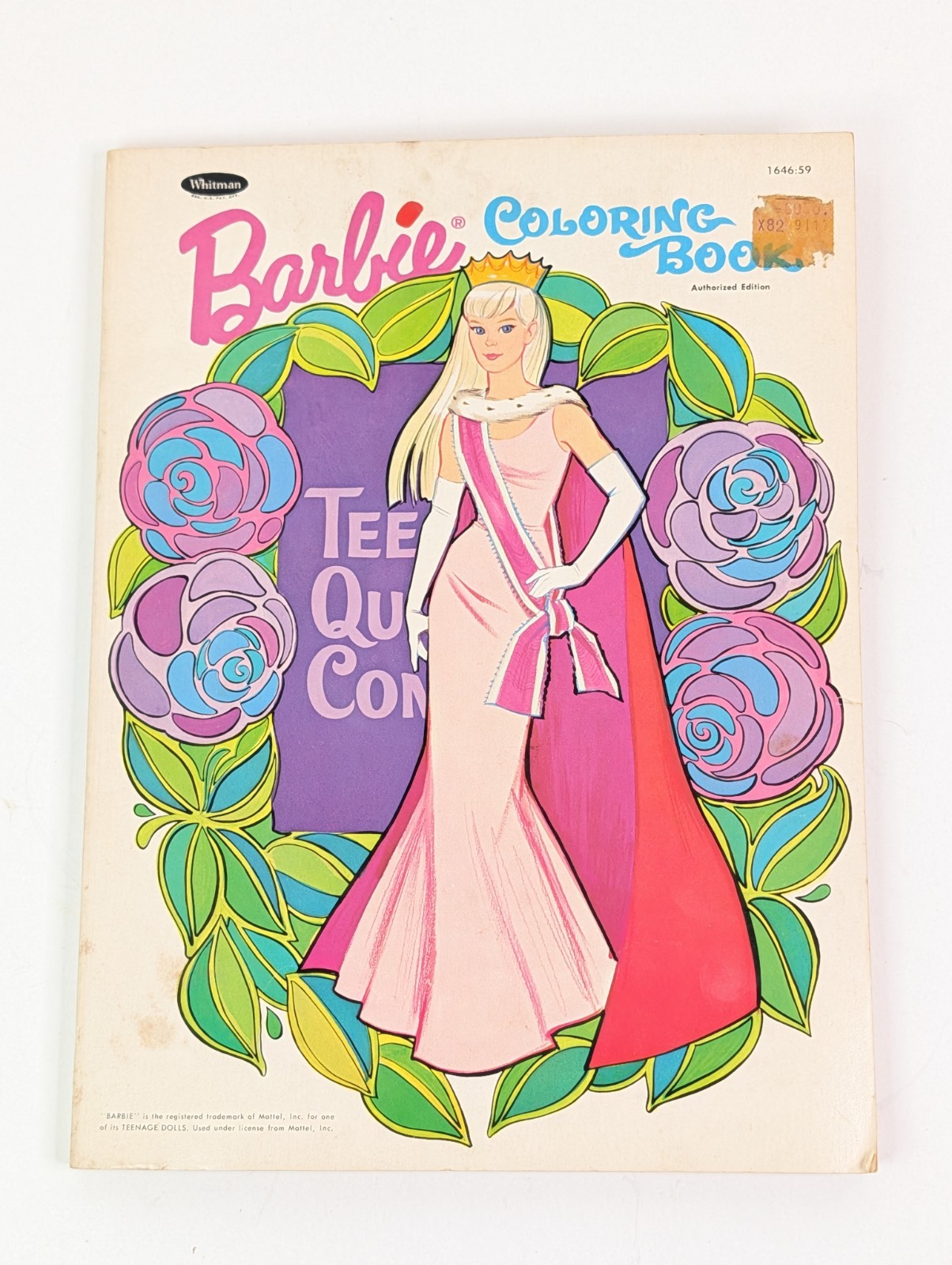 1969 Barbie Coloring Book Teen Queen Contest Whitman Publishing USA Vintage