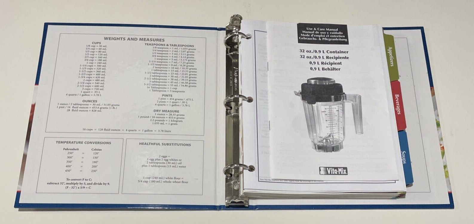 Vita-Mix Whole Food Recipes For Better Living 3-Ring Binder 2007 Cookbook