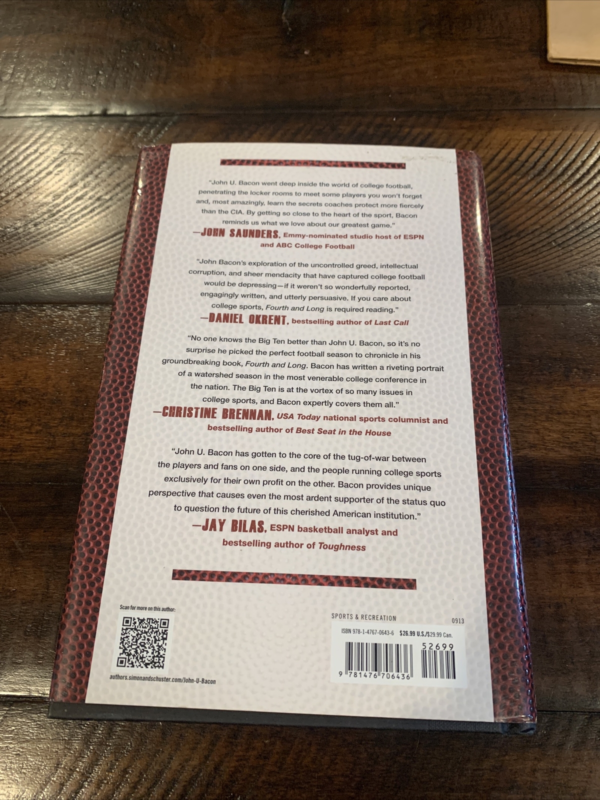 SIGNED Fourth And Long: THE FIGHT FOR THE SOUL OF COLLEGE By John U. Bacon –