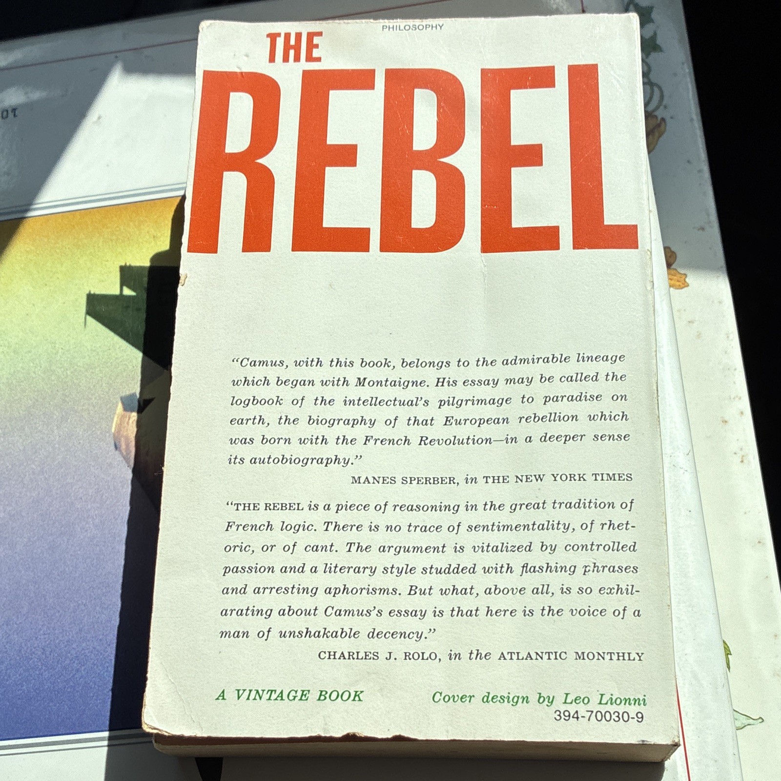 Albert Camus The Rebel: Essay on Man in Revolt PB Vintage Books 1956 Revised
