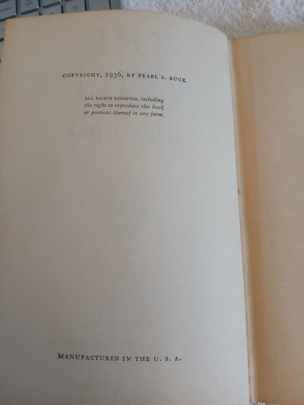 THE EXILE, by Pearl S. Buck, 1936 Hardcover, No Jacket, Estate Find