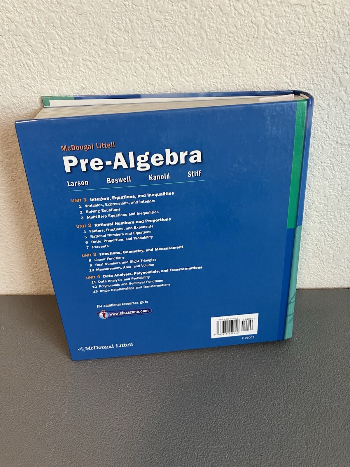 Mcdougal Littell Pre Algebra Teacher’s Edition Book 2005