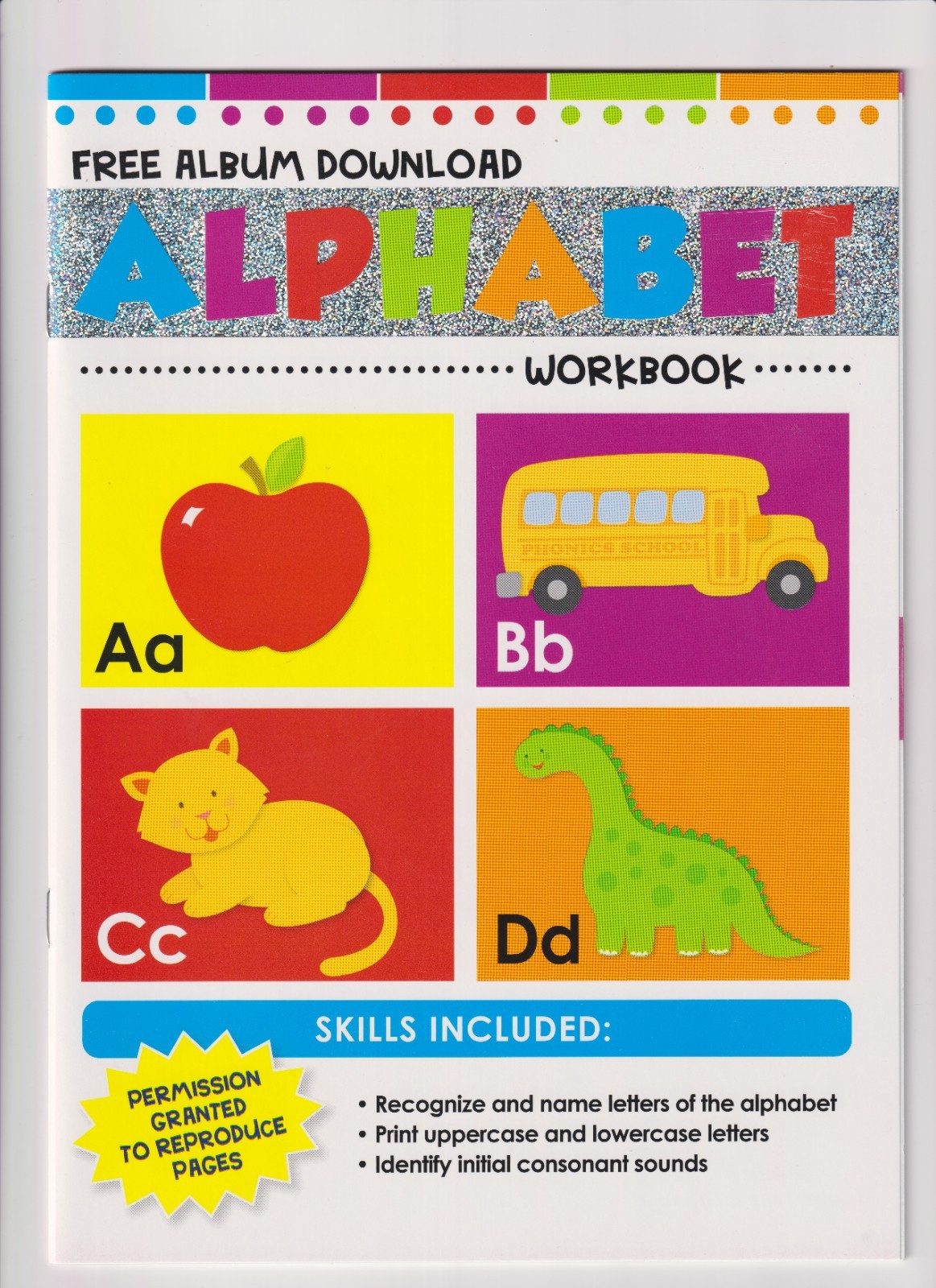 Set of 4 Educational Workbooks: Alphabet, Colors and Shapes, Numbers, Phonics Ag