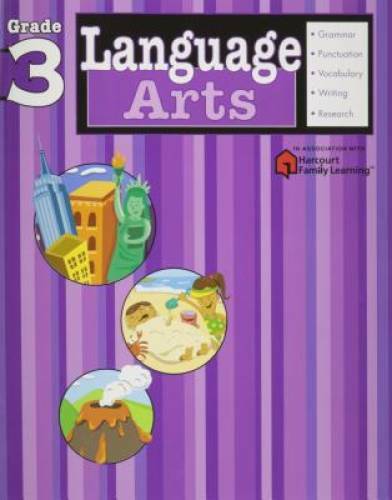 Language Arts: Grade 3 (Flash Kids Harcourt Family Learning) – Paperback – GOOD