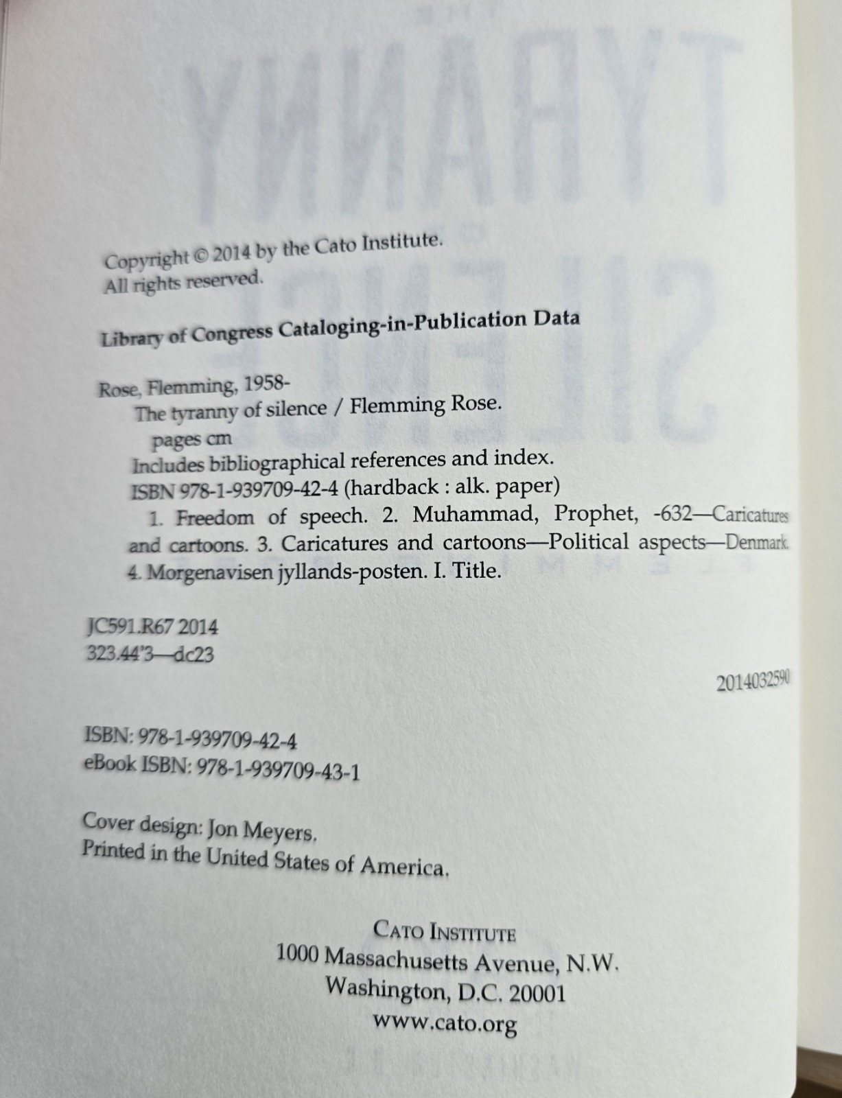 Tyranny of Silence – Flemming Rose – HC/DJ – ©2014 CATO Institute – Mint Cond…