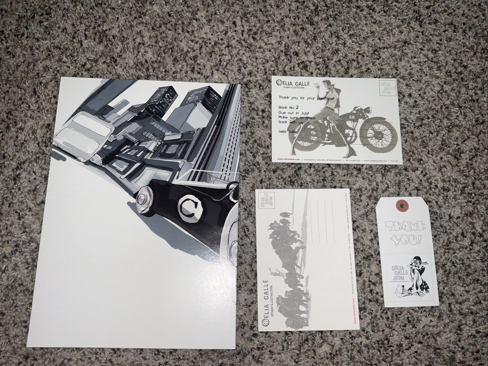 Signed & Numbered – Celia Calle Art/Poster Book & 2 postcards – Rare! Only 300!