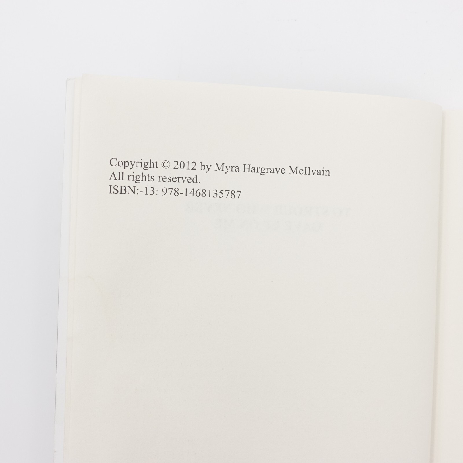 Legacy Myra Hargrave McIlvain PB 2012 Ex Library 172 pages