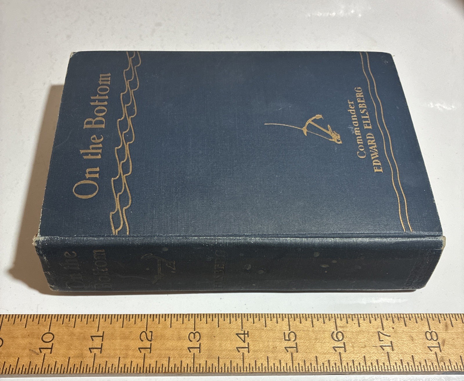 Signed Antique Book On The Bottom Edward Ellsberg Navy Submarine Military WWI